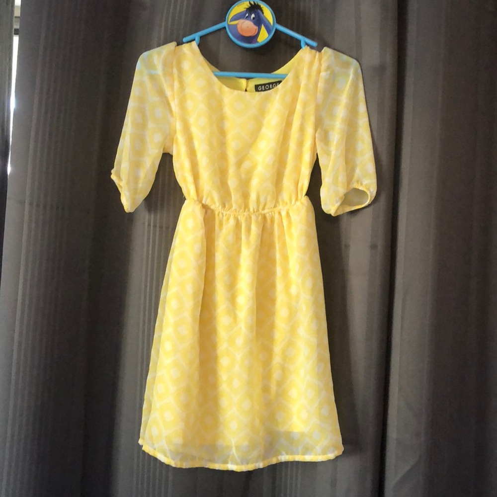 So sweet girls yellow chiffon dress